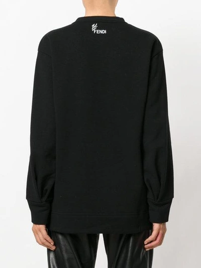Shop Fendi Karlito Sweatshirt - Black