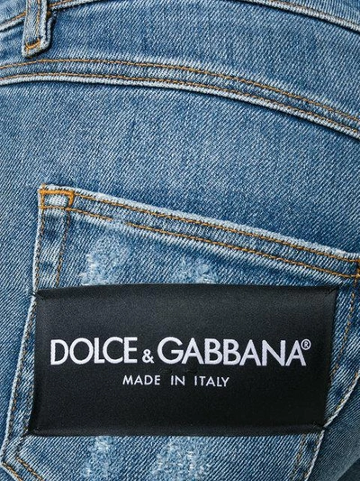 Shop Dolce & Gabbana Distressed Skinny Jeans In Blue