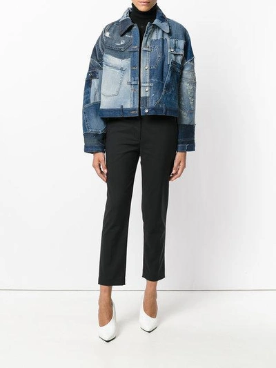 Shop Dolce & Gabbana Patchwork Denim Jacket