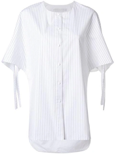 Shop Victoria Victoria Beckham Tie Sleeve Pinstripe Shirt