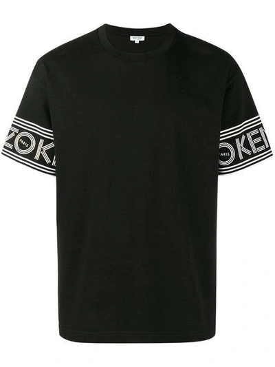 Shop Kenzo Lettering Logo Sleeve T In Black