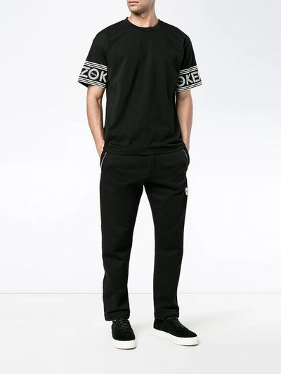 Shop Kenzo Lettering Logo Sleeve T In Black