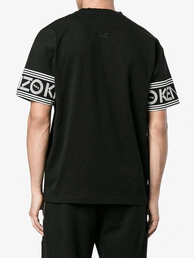 Shop Kenzo Lettering Logo Sleeve T In Black