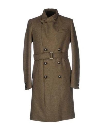 Shop Ermanno Scervino Coat In Khaki