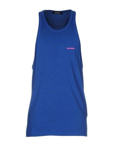 Shop Dsquared2 Tank Tops In Blue