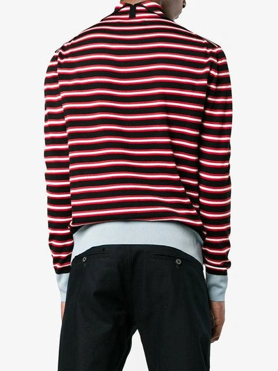 Shop Marni Striped Roll Neck Jumper - Black