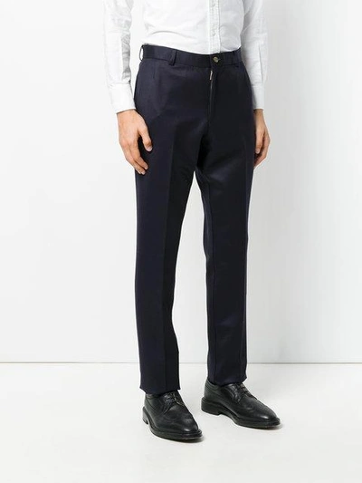 Shop Thom Browne Deconstructed Tailored Trousers - Blue
