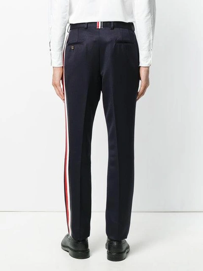 Shop Thom Browne Deconstructed Tailored Trousers - Blue