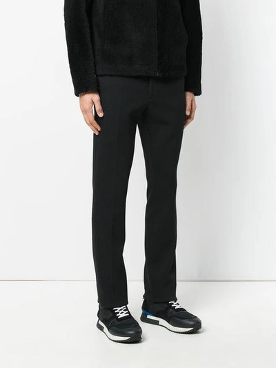 Shop Fendi Branded-waistband Tailored Trousers In Black