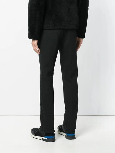 Shop Fendi Branded-waistband Tailored Trousers In Black