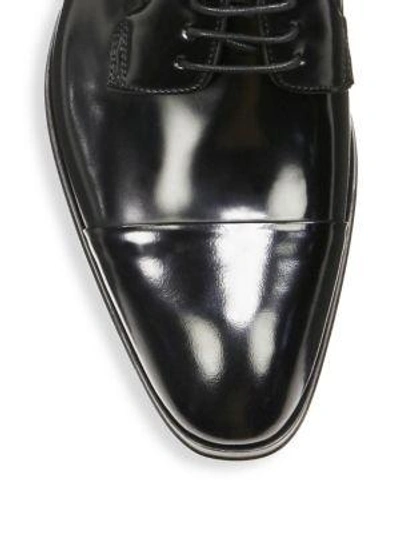 Shop Paul Smith Glossy Leather Almond Toe Dress Shoes In Dark Tan