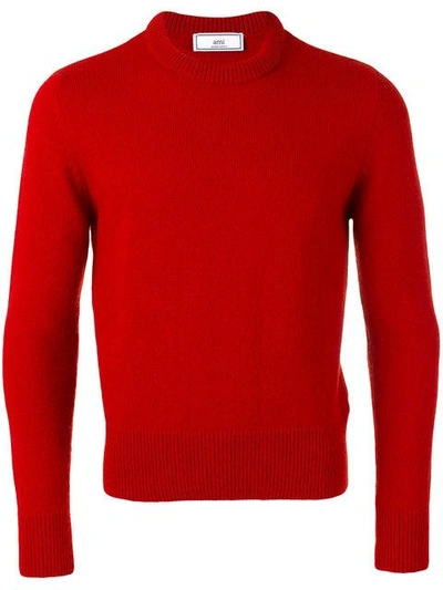 Shop Ami Alexandre Mattiussi Crewneck Sweater - Farfetch In Red