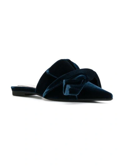Shop N°21 Nº21 Bow Front Slippers - Blue