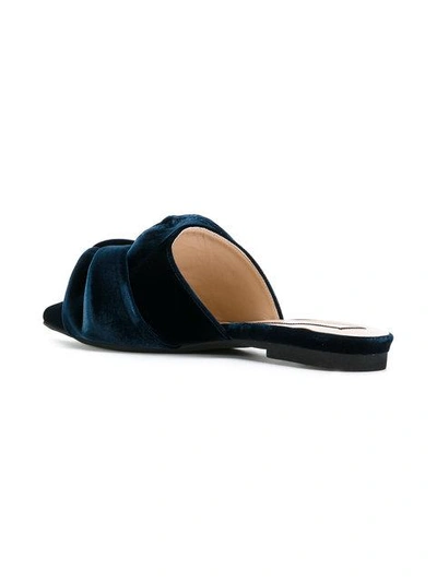 Shop N°21 Nº21 Bow Front Slippers - Blue