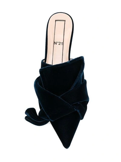 Shop N°21 Nº21 Bow Front Slippers - Blue