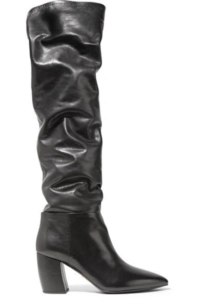 Shop Prada Leather Knee Boots