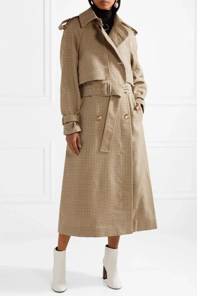 Shop Stella Mccartney Checked Wool Trench Coat