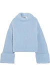 JIL SANDER Oversized ribbed wool-blend turtleneck sweater