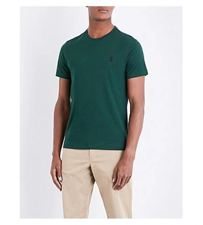 Shop Polo Ralph Lauren Custom Slim-fit Cotton T-shirt In Northwest Pine