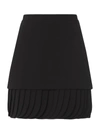 BRANDON MAXWELL Layered Petal Hem Crepe Skirt,SK015CREPE