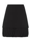 Brandon Maxwell Crepe Skirt With Pleated Petal Hem