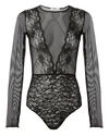 FAITH CONNEXION Long-Sleeved Lace and Mesh Bodysuit,W7903L00004