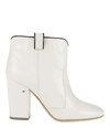 LAURENCE DACADE Pete White Leather Booties,PETEWHT/BLK