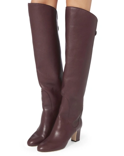 Shop Jimmy Choo Minerva Vino Over-the-knee Boots