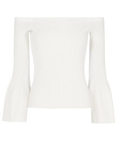 Jonathan Simkhai White Off Shoulder Knit Top