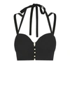 JONATHAN SIMKHAI Pearl Studded Black Bustier Top,R2255SBLK