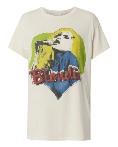 Madeworn Blondie Distressed Printed Cotton-jersey T-shirt In Dirty White