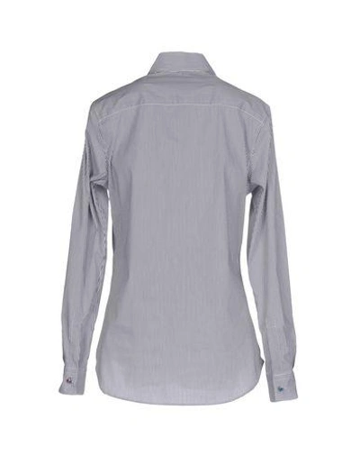 Shop Xacus Striped Shirt In Grey