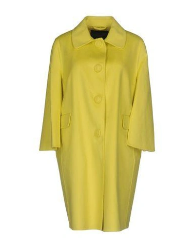 Shop Ermanno Scervino Coat In Yellow