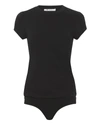 ALEXANDER WANG T Black Short Sleeve Bodysuit,4C377011B0001