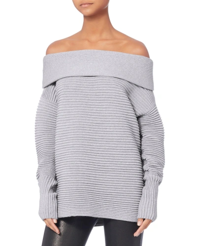 Shop Victoria Victoria Beckham Fine Knit Off-the-shoulder Sweater