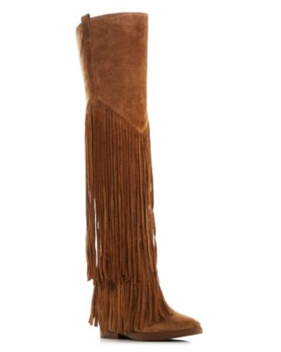 Ash Women's Gipsy Suede Fringe Over-the-knee Boots In Russet