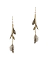 ROSANTICA Selva Feather Fringe Earrings,846/EAR/OR/VERD
