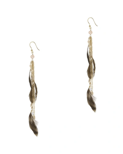 Shop Rosantica Selva Feather Fringe Earrings
