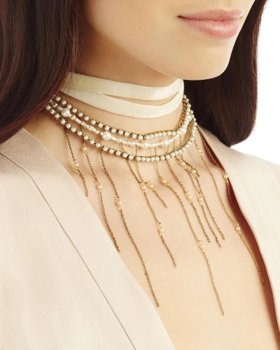 Shop Erickson Beamon Wrap Tie Pearl Fringe Necklace