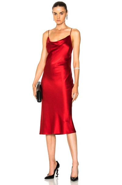 Shop Fleur Du Mal Cowl Neck Slip Dress In Red