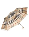BURBERRY Trafalgar Packable Check Umbrella,584484CAMELCHECK