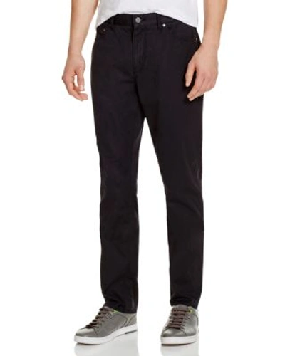 Michael Kors Slim Fit Twill Trousers In Black