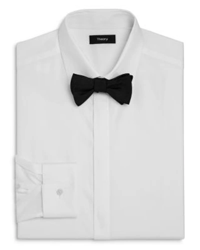 Theory Textured Slim Fit Tuxedo Shirt In White