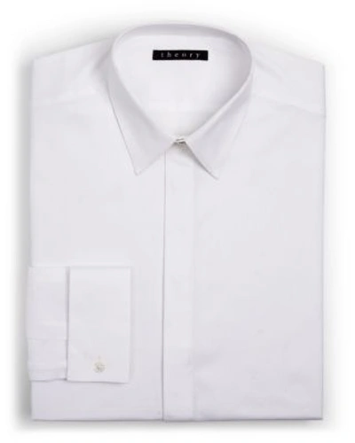 Shop Theory Dover Regular Fit Tuxedo Shirt In White
