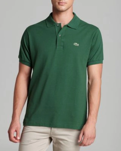 Lacoste Stretch Pique Short-sleeve Slim Fit Polo Shirt In Green