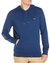 Lacoste Long Sleeve Jersey Hooded Tee In Anchor Chine Blue