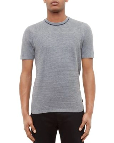 Ted Baker Zico Textured Knit Tee In Gray Marl