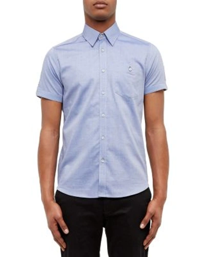 Ted Baker Mini Textured Regular Fit Button-down Shirt In Blue