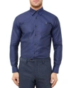Ted Baker Portmyo End On End Regular Fit Button-down Shirt In Navy