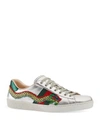 GUCCI ACE EMBROIDERED LOW-TOP SNEAKERS,473765DMKE0